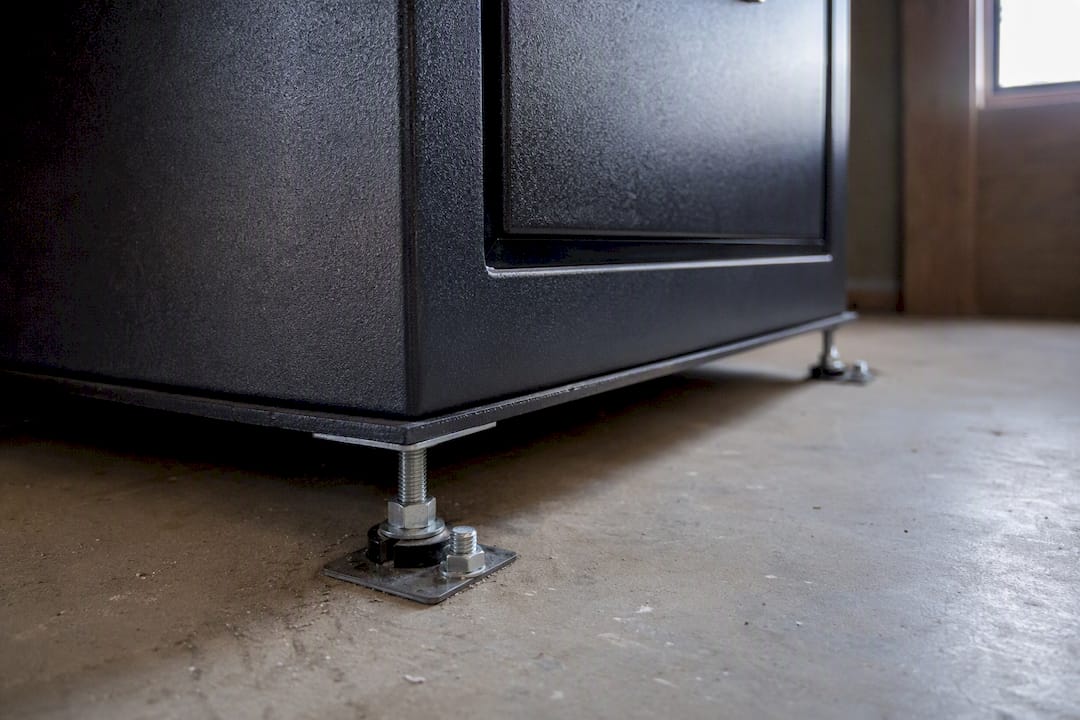Bolted gun safe base on wood floor